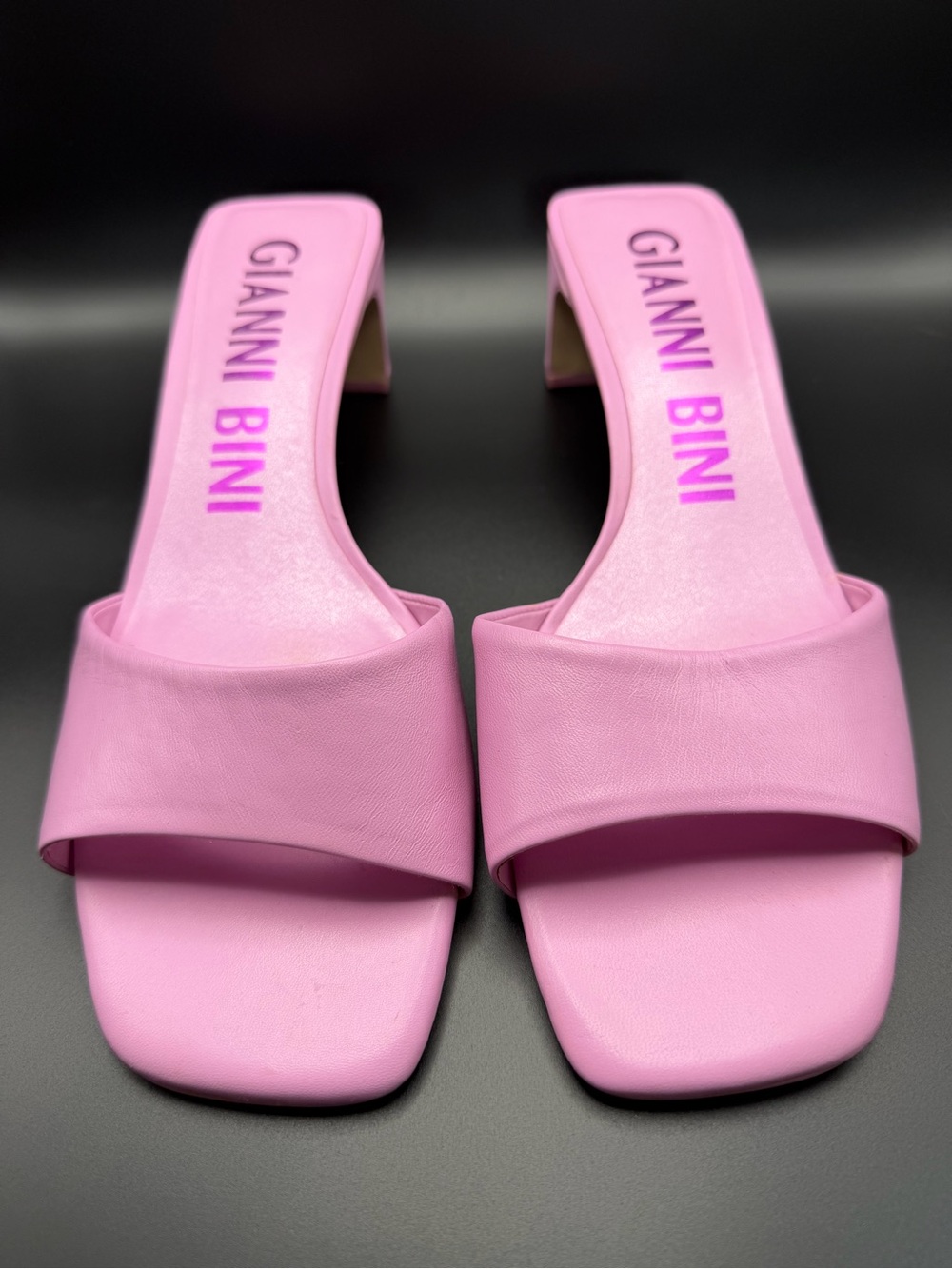Gianni Bini Pastel Pink Slide Mules
